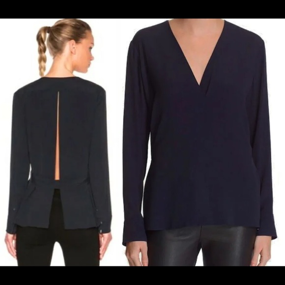 Helmut Lang split back silk blend blouse - Picture 2 of 8